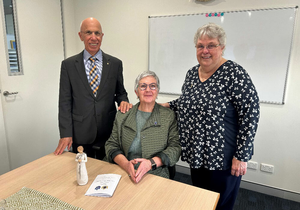 Ms Deirdre O’Donnell, Trustee - TMAM (centre) pictured with Mr Richard Haddock AO, Chair - TMAM and Laureen Dixon rsc, Congregational Leader - Sisters of Charity of Australia